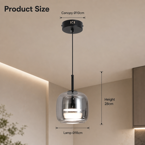 Lámpara Colgante Moderna de Metal con LED Tricolor para Comedor, Isla de Cocina, Decoración Interior del Hogar, 10W, Pantalla Acrílica Ahumada - Product Image 4