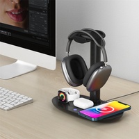 Support de Comptoir 3-en-1 : Station d'Accueil pour Écouteurs, Chargeur de Téléphone sans Fil et Protection Intelligente Type-C