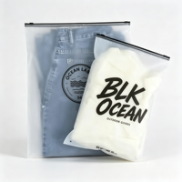 Sac à fermeture éclair personnalisé, transparent givré, en PE imperméable, pour le rangement et l'expédition de vêtements et de chaussures, avec impression de logo personnalisée