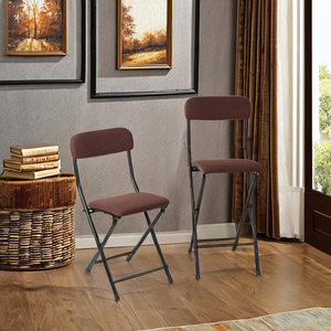 Fabric <strong>Seat</strong> and Back Folding <strong>Floor</strong> Chair with Foam Filling Iron Leisure Chair for Living Room and Bathroom Easy to Assemble - Product Image 1