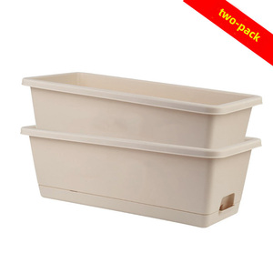 Grands pots rectangulaires suspendus en plastique écologique de style nordique pour légumes et fleurs, idéaux pour balcons et balustrades - Product Image 6