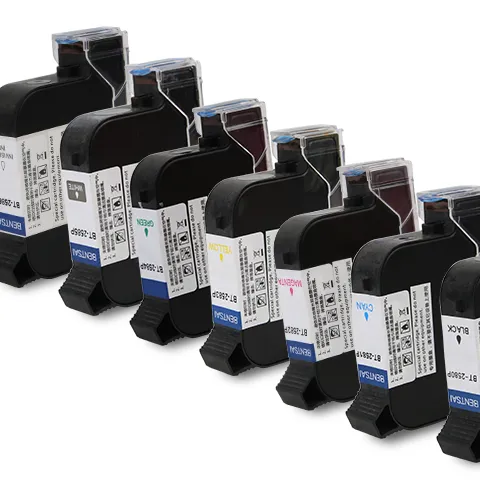 Bentsai Solvent hızlı kuru mavi mürekkep kartuşu kullanımı için BT-HH6015B2 mürekkep püskürtmeli el yazıcısı kodlama plastik cam şişe ahşap