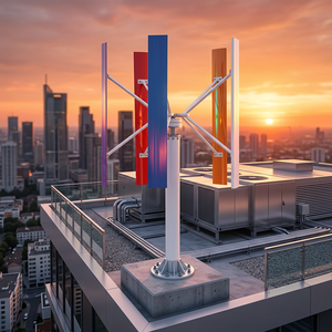 Kit de générateur éolien à axe vertical H-200kw, 200kw, diamètre du rotor de 10,5 m, 380V, aluminium, 5 pales - Product Image 3