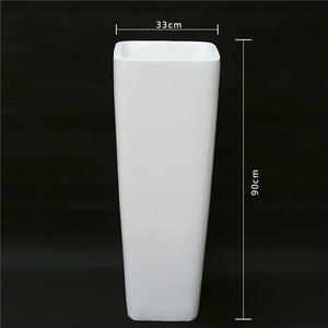 Macetas de Fibra de Vidrio para Exhibición en Recepción de Hoteles, Clubes y Comercios, Diseño Simple con Esquinas Redondeadas, Venta al por Mayor de Fábrica - Product Image 5