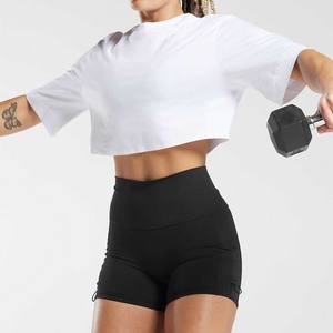 2023 Summer Female Gym <strong>Crop</strong> Tops Custom Wholesale 100% Cotton Print Women <strong>Crop</strong> Top <strong>Tee</strong> - Product Image 4