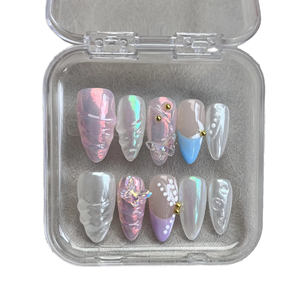 Uñas Postizas <span class=keywords><strong>de</strong></span> Cobertura Completa <span class=keywords><strong>para</strong></span> Niñas, Color Rosa Encantador, Uñas Falsas <span class=keywords><strong>para</strong></span> Niñas Pequeñas, <span class=keywords><strong>Venta</strong></span> al por Mayor - Product Image 1