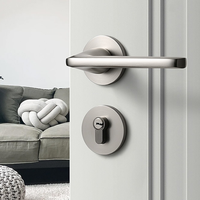 YMC Moderne Chambre Serrure De Porte En Bois Silencieux Absorbant Magnétique Split Poignée En Alliage De Zinc pour Une Utilisation Intérieure Villas Intégrées