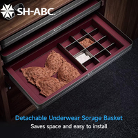 Organisateur de tiroir pour sous-vêtements SH-ABC, panier de rangement coulissant à fermeture douce, accessoires de garde-robe