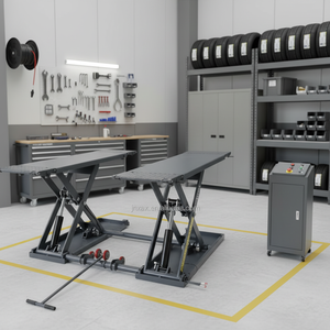 Elevador de tijera de elevación media para coche, elevador de tijera eléctrico, herramientas de reparación de automóviles, 4000Kg, elevador portátil de <span class=keywords><strong>2</strong></span> postes para coche - Product Image 3