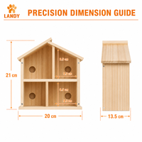 Nichoir à oiseaux en bois suspendu pour l'extérieur avec fenêtre en acrylique transparente, nichoir en bois massif pour jardin, cour arrière, oiseaux sauvages