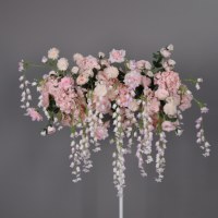 Arrangement floral artificiel pour mariage, centre de table en cascade pour décoration d'événements sur piédestal