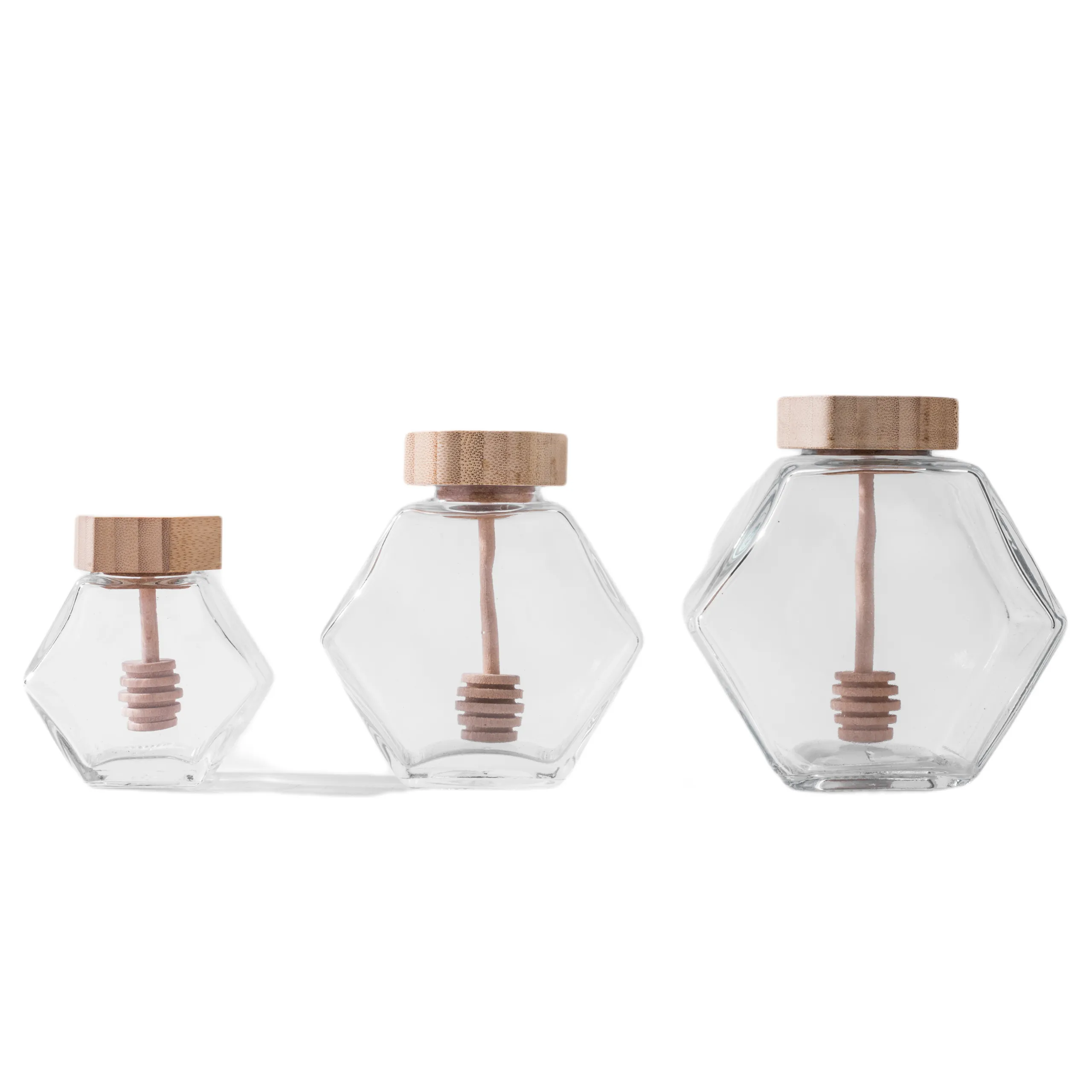 Pots à miel en verre hexagonal, rond, carré et de grande capacité, de 220ml, 380ml, offre spéciale, livraison gratuite