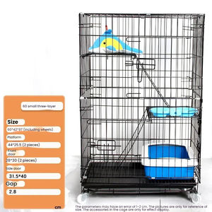 YS-<span class=keywords><strong>Best</strong></span> Qualité Pet Grand Pliant En Acier Inoxydable Fil Pet Chat <span class=keywords><strong>Cages</strong></span> Porte pour Chien Chat Maison En Métal Chien Caisse - Product Image 2