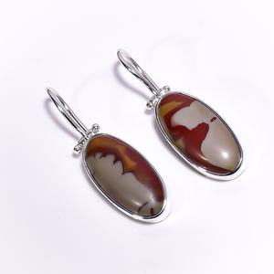 ต่างหูเงินสเตอร์ลิง925แอมโมไนต์แฟนซีสุดหรูต่างหูอัญมณีทำด้วยมือเครื่องประดับเงิน925ผู้ส่งออก - Product Image 4