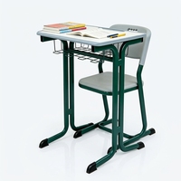 Table et chaises de formation scolaire essentielles pour la salle de classe, avec un design moderne, un cadre en acier et un plateau multicouche pour les collèges