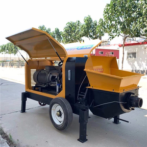 Pompe à béton électrique diesel sur <span class=keywords><strong>remorque</strong></span>, bétonnière avec pompe, machine de transport de béton à granulats fins - Product Image 3