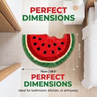 Wassermelonen-Plüsch-Badematte Niedlich Geformter Badteppich Weich Saugfähig Rutschfest Handwaschbar Bodenteppich für Badezimmer