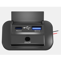 Support mural double charge rapide 3.0 et prise USB PD rv 12v avec interrupteur d'alimentation Couvercle étanche