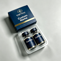 Boîtes d'emballage personnalisées étanches de luxe en carton Pepti avec étiquette holographique brillante en vinyle UV pour flacons Pepti de 2 ml, 3 ml, 5 ml et plateau