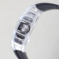 Montre de luxe 055 avec boîtier en cristal, nouveau style, mouvement mécanique intégré squelette, remontage manuel, montre de sport et d'affaires