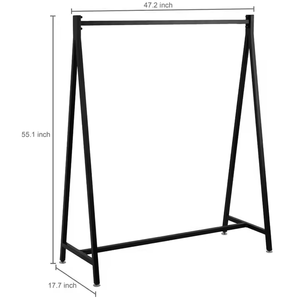 OEM ODM Porte-vêtements personnalisable 47.2 ''en métal et bois Porte-vêtements pliable et autoportant simple pour le salon et la salle de bain - Product Image 2