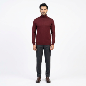Pull à col roulé d'hiver pour hommes 100% coton doux léger à la mode élégant à la mode élégant confortable - Product Image 1