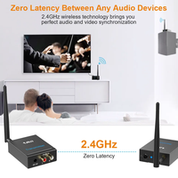 1Mii 2.4GHz kablosuz kablosuz AV alıcısı-vericisi ve alıcı 328ft uzun mesafe Stereo ses adaptörü için TV PC MP3/MP4 amplifikatör hoparlör