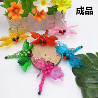 Perles colorées tissées à la main pendentif breloques Animal poisson doré libellule lapin fruits pastèque cerise fraise artisanat porte-clés