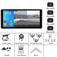 Sunway AHD 10.36 inç 4CH bölünmüş monitör kamyon DVR Video kaydedici GPS FM araba geri kamera kiti ile kamyon otobüs Van 12V-30V