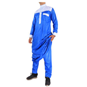 نوعية جيدة قطر كورتا العربية مسلم الإسلام الملابس مجموعة رجل Jubba الثوب بلوزات وسراويل الرجال OEM خدمة طويلة الأكمام الكبار - Product Image 5