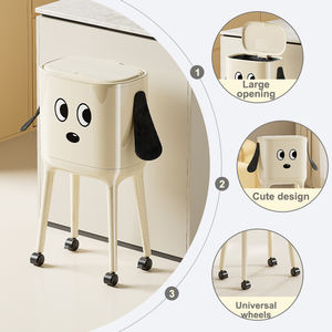 Cubo <span class=keywords><strong>de</strong></span> Basura UFORU para Oficina, Cocina, Hogar y Baño, con Tapa, Diseño Nuevo, <span class=keywords><strong>de</strong></span> Plástico, con Orejas <span class=keywords><strong>de</strong></span> Perro - Product Image 3
