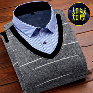 Nuova Maglia Calda Autunno Inverno 2025 all'Ingrosso con Interno in <span class=keywords><strong>Pile</strong></span> Spesso Maglione da <span class=keywords><strong>Uomo</strong></span> Casual Ampio a Maniche Lunghe - Product Image 6