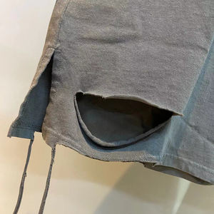 Gilet di cotone per gli uomini gilet di cotone estivo stile High Street per gli uomini <span class=keywords><strong>bianco</strong></span> cotone Unisex senza maniche senza maniche gilet strappato - Product Image 6