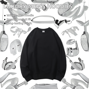 Sweat-shirts pour hommes en coton 100% personnalisés avec logo, en molleton français de luxe 280 g/m², col rond surdimensionné, respirant, écologique, pour l'hiver - Product Image 3