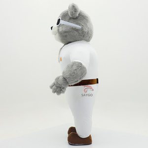 Disfraz de Mascota de oso suave para <span class=keywords><strong>alquiler</strong></span> de eventos 2M 2,6 m efecto de caminar inflable oso gris mascotas <span class=keywords><strong>disfraces</strong></span> adultos trajes - Product Image 2