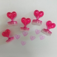 Ensemble de tampons en plastique personnalisables pour la décoration de journaux, tampon rond en EVA avec logo cœur, tampon à encre, impression numérique, utilisation au bureau