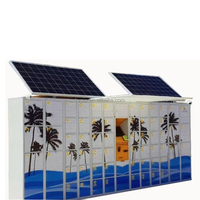 Livraison de colis OEM casier de panneau solaire de plage extérieure accepteur de pièces en espèces paiement casier de plage de stockage de bagages à énergie solaire