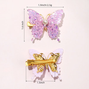 Nueva Horquilla para el Cabello con Alas de Mariposa Brillantes y Coloridas para Niñas, Pasador de Pelo Infantil con Perlas Brillantes, Horquillas de Nailon, Accesorios para el Cabello de Niños - Product Image 4