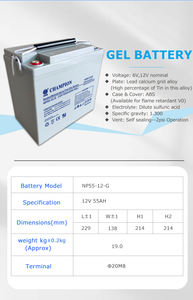 <span class=keywords><strong>24</strong></span> 개월 보증 <span class=keywords><strong>AGM</strong></span> 12V 납 산 배터리 55AH 젤 태양 전지 전력 시스템 업 용 - Product Image 2