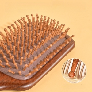 Cepillo para el Cabello de Madera de Sándalo Natural Ecológico, Peine de Masaje Capilar Suave Real para Salones, Peine de Masaje Meridiano con Cojín de Aire - Product Image 4
