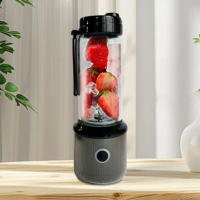Draagbare oplaadbare USB blender met 3 snelheden, glazen blenderkan, 6 messen voor verse sappen, shakes, smoothies, voor thuis, kantoor en buitengebruik