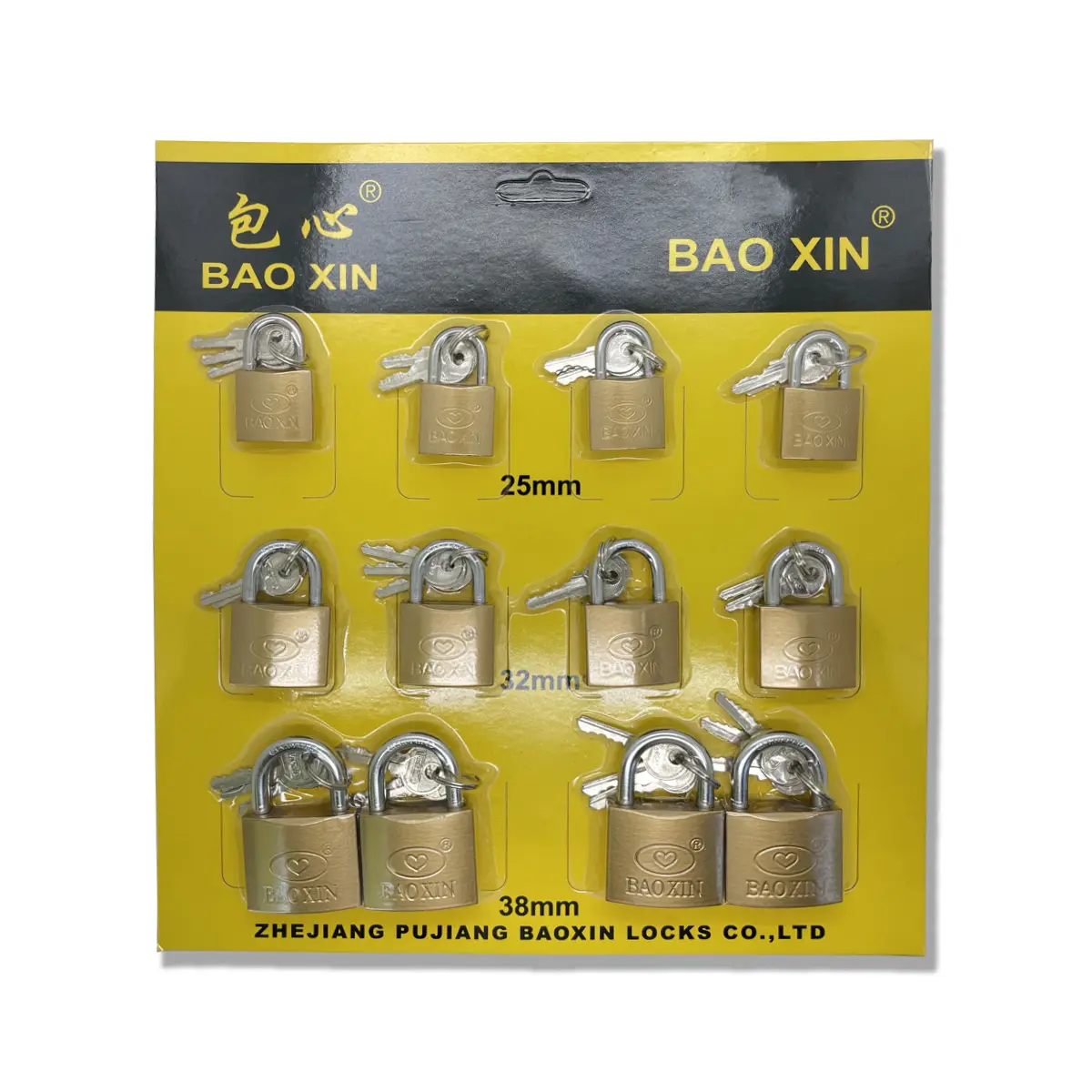 Baoxin pabrik kualitas tinggi Harga wajar industri gembok kualitas kunci yang sama emas pemasok penjaga keamanan gembok