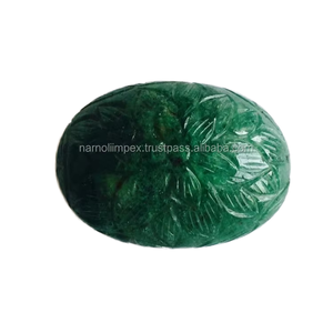 Cabujón Ovalado de Esmeralda de Gran Tamaño con Tallado, Gema Verde Natural Certificada por IGI, 20-25 mm, 206.65 CTS - Product Image 5