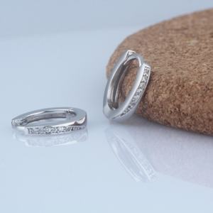 Pendientes de Aro de Plata de Ley para Mujer, Diseño Moderno de Dubái, con Circonita Cúbica Sunstar, para Fiestas y Bodas, Certificados por CMA - Product Image 5