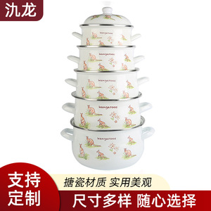 Jilong Enamel <b>Pot</b> <b>Lid</b> With Kangaroo Pattern Induction Compatible Hand Wash Only 1.1L-2L - Product Image 3