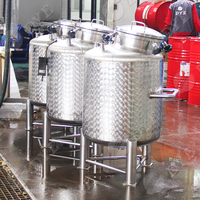 Fermenteur conique en acier inoxydable DYE 200L 2HL à double paroi avec chemise de refroidissement au glycol et trappe de visite supérieure pour la fermentation de la bière