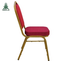 Vente en gros de chaises de réception de mariage à dossier haut chaise de banquet empilable en velours en tissu pour hôtel