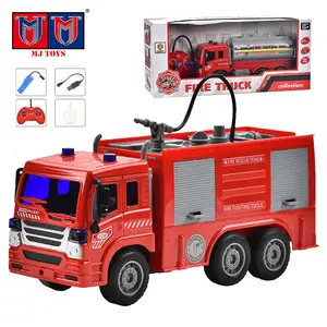 Simulation Water Spray Remote Control Play Toy RC Fire Rescue Truck Fire Engine Sprinkler Vehicle for Kid Boys