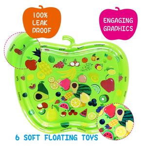 Tapis aquatique gonflable pour bébé en forme de pomme, design fruité, tapis de jeu sensoriel pour nourrissons, jouet de développement précoce - Product Image 4
