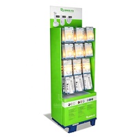 Support promotionnel en carton ondulé format quart de palette avec crochet pour lampe LED, idéal pour la promotion de veilleuses personnalisées